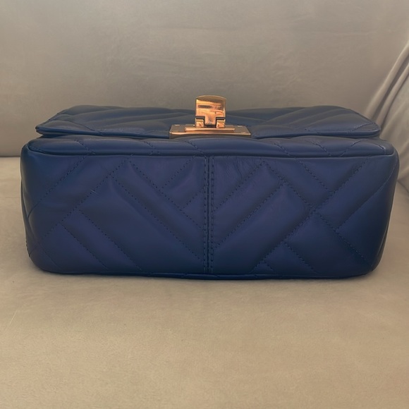 Michael Kors Vivianne Quilted Leather Medium Shoulder Flap Bag in Midnight Blue - Picture 3 of 16